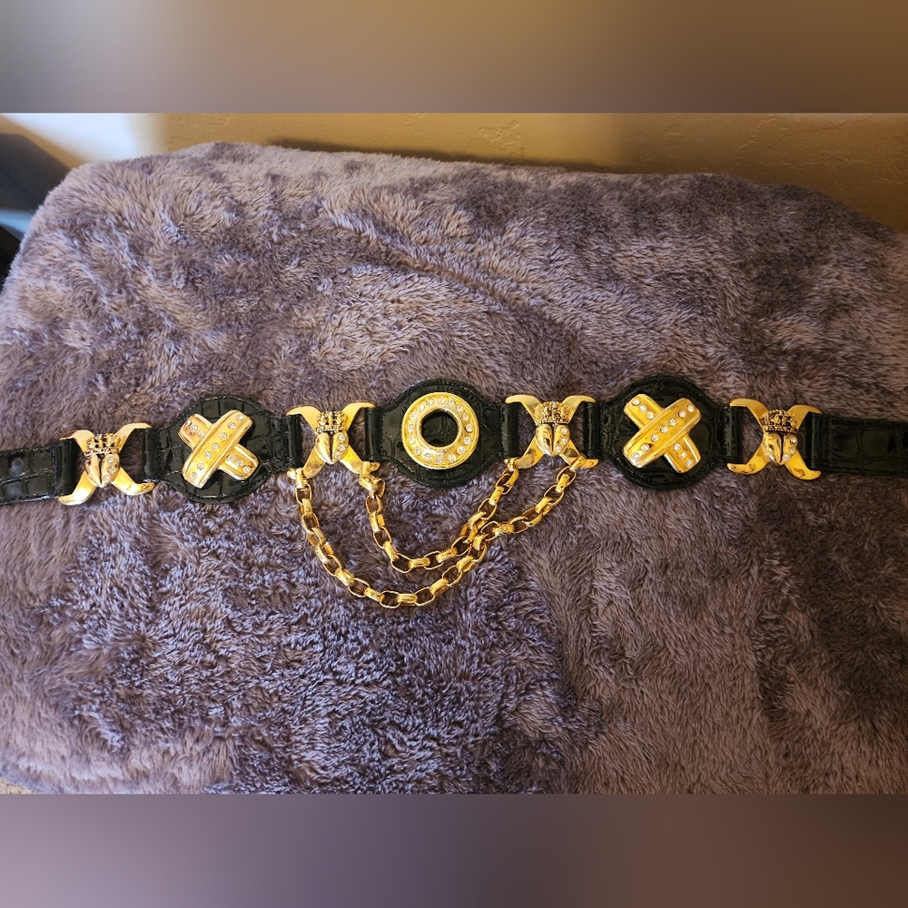 90s Retro Paris Paris Leather Chain Belt